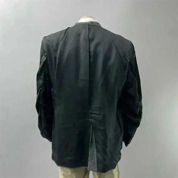 Stafford Men's Gray Check Wool Sport Coat Blazer Jacket Size 48 Fully Lined - Picture 9 of 14